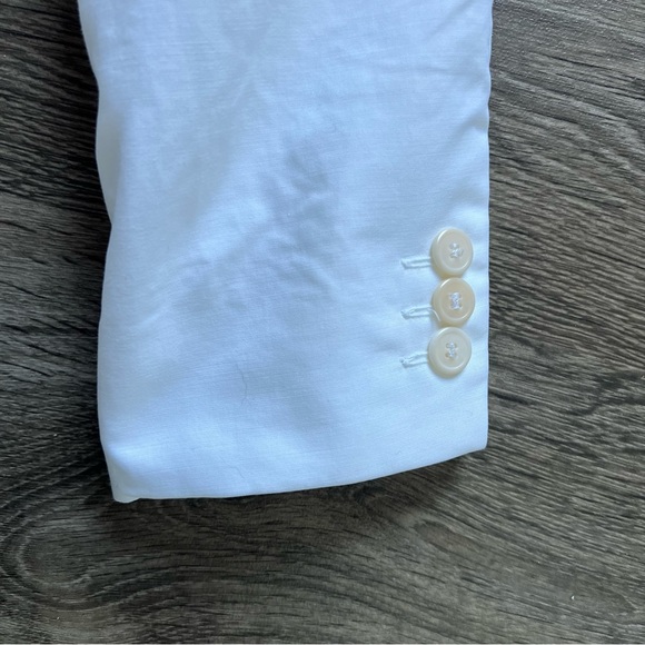 MaxMara White Blazer Max Mara White Cotton 2-Button Blazer US Women's size 6 - Picture 9 of 11